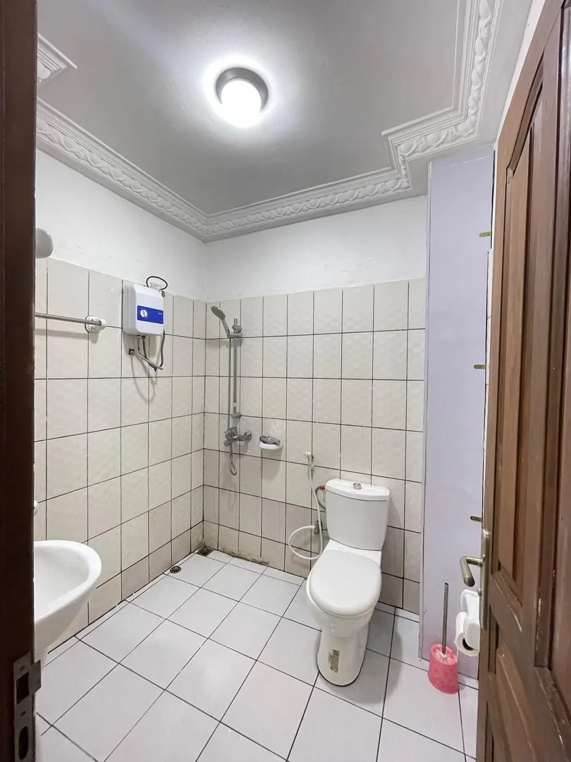 Salle d'eau avec douche, lavabo et WC